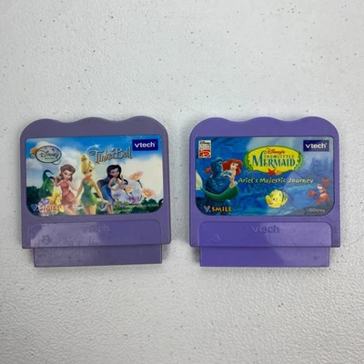 VTech V Smile Video Games Cartridge Lot Of 2 Ariel, Tinkerbell - Image 1 of 2