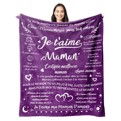 Geschenk für Mama Fleecedecke Geschenk zum Geburtstag Mama Muttertag und Weih... - Bild 1 von 4