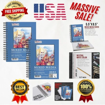 5.5"x8.5" Mixed Media Sketchbooks - 60 Sheets Ideal for All Art Techniques - Image 1 of 4