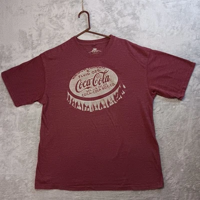 Newport Blue Coca-Cola Bottle Cap Graphic T Shirt Burgandy Size 2XL - Image 1 of 4