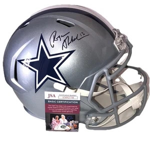 ROGER STAUBACH DALLAS COWBOYS SIGNIERT AUTO FULL SIZE SPEED REPLICA HELM JSA - Bild 1 von 1