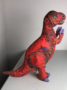 Vintage 1992 Applause Dinosaurs Red T-Rex Dino Plush Stuff Animal 14" Cloth Hard - Picture 1 of 7