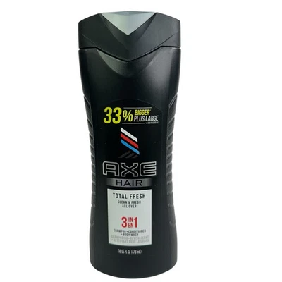 Axe 3 in 1 Shampoo + Conditioner Plus Body Wash Total Fresh 16 oz. NEW - Image 1 of 3
