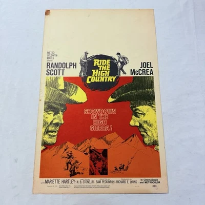 1962 Ride The High Country Original 14x22 Window Poster Randolph Scott Western - Image 1 of 4