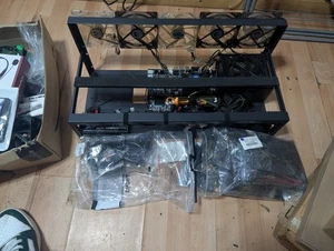 8 GPU Mining Rig Has Motherboard Fans Ram Cpu And Six Fan Controller - Picture 1 of 1