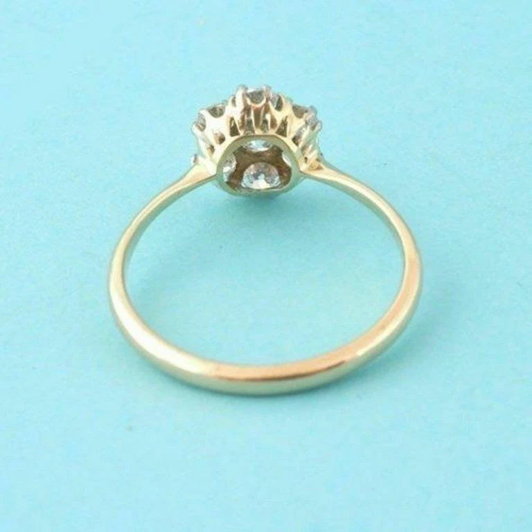 1ct Round-Cut Lab-Created Diamond Solitaire Cluster Engagement Ring 14K W Gold - Image 1 of 4