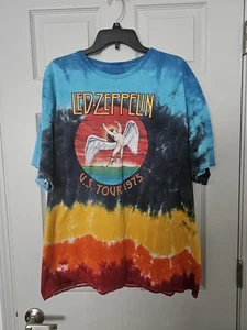 Led Zeppelin Tie-Dye T-Shirt Size 2XL License 1975 US Tour - Picture 1 of 3