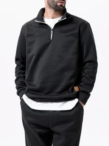 Men’s Quarter Zip Fleece Sweatshirt Jumper | Warm Soft Casual Pullover Top - Picture 1 of 6