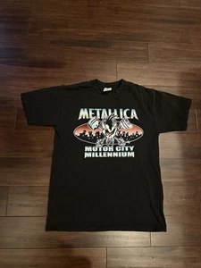 Vintage Metallica Shirt Herren Large schwarz Motor City Millennium Konzert 1999 - Bild 1 von 5