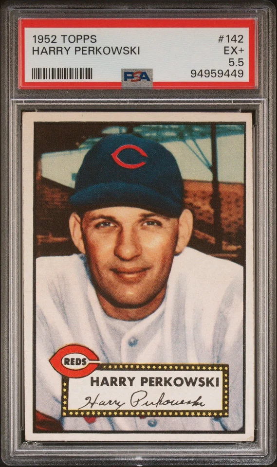 1952 Topps - Harry Perkowski #142 White Back (RC) - Newly graded PSA 5.5 - LOOK! - Image 1 of 2