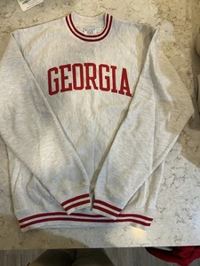 Felpa girocollo University Georgia Bulldogs uomo MD grigio tessuto rovesciato - Foto 1 di 12