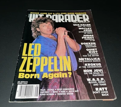 Hit Parader Magazine August 1986 Led Zeppelin Motley Crue Van Halen + Dio Poster - Image 1 of 4