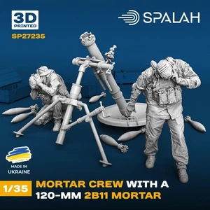 Set model and figures Mortar crew with 120-mm 2B11 mortar 1:35 Spalah SP27235 - Picture 1 of 3