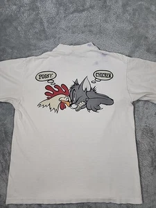 Camisa De Colección 1993 No Fear Pollo Y Coño Grande Puntada Única Hecha en EE. UU. Gato - Imagen 1 de 12