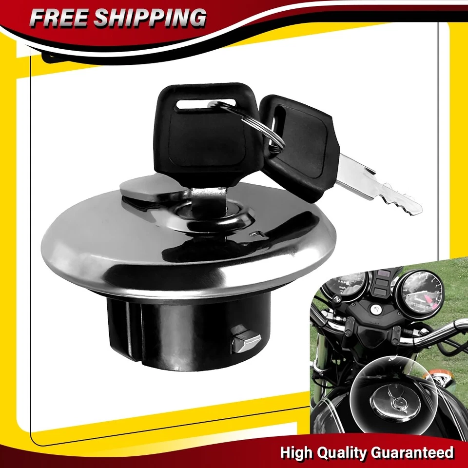 Tapa de gas universal para motocicleta tapa de tanque de combustible cubierta de aluminio con juego de 2 llaves de bloqueo Foto 1 de 4