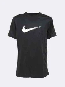 Nike Youth Boys Black T Shirt Dri Fit Graphic Print Logo Short Sleeve Size M NWT - Picture 1 of 8