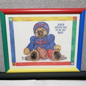 Teddybär Fußballspieler Jesus hilft mir, mein bestes Helen Paul Bilderrahmen zu spielen - Bild 1 von 10