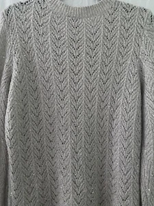 Talbots Damenpullover Farbe grau offen gestrickt gemischt Langarm Rundhalsausschnitt S - Bild 1 von 8