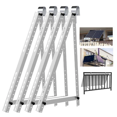 4X Balkonkraftwerk Halterung Aufständerung PV Modul Solarhalterung Balkon Haken - Bild 1 von 4