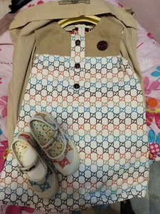 Gucci dress Girl size 4 & Shoes Size27 - Picture 1 of 9