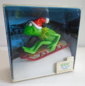Vtg Hallmark Keepsake Kermit the Frog Bobsled Ornament 1981 Muppets Cartoon BNIB - Picture 1 of 8