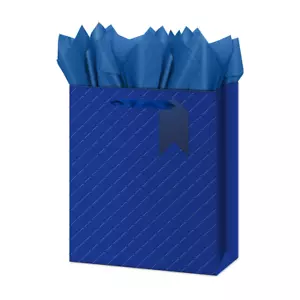 Große Geschenktüte - royalblau - gesteppt geprägt - Bild 1 von 1