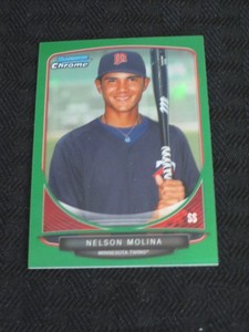 2013 Bowman Chrome Mini Refractor Green #281 Nelson Molina Twins 21/75