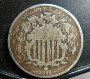 1868 SHIELD NICKEL, RARE DDO, SNV S2-1011, NOT IN FLETCHERS - Bild 1 von 2