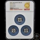 1946 PDS 10c Argent Roosevelt Dime Set NGC MS 66 FT Trois Pièces Lot Tri-Holder !!!