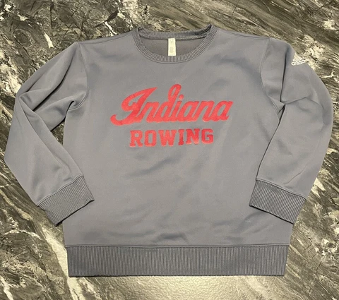 Indiana University Rowing Team Adidas NCAA Coaches Crewneck Sweater Grey Sz M Cover