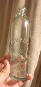 1800er LAHAINA ICE CO. MAUI HAWAII TERRITORIUM SODA KLECKSFLASCHE. NEUWERTIG! - Bild 1 von 4