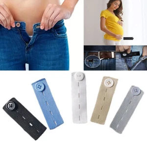 10PCS Adjustable Pants Waist Extender Elastic Button Extender Extension Buckles - Picture 1 of 24