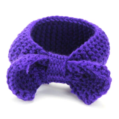 Diadema elástica turbante con moño para bebé niño niño niña tejida ganchillo diadema para cabello Foto 1 de 4
