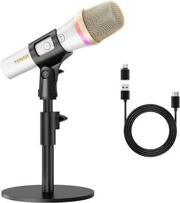 Tonor TD310 microphone USB-C wired dynamic mic gaming podcast recording RGB - Image 1 of 4