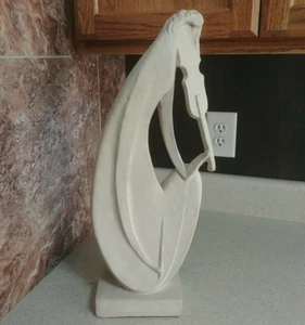 Vintage 1980 Violin Player Violinist Statue by D. Fisher 20" - Picture 1 of 6