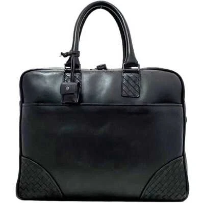 Bolso de Negocios Bottega Veneta f-23179 Negro Intrecciato 155168 Buen Estado Foto 1 de 4