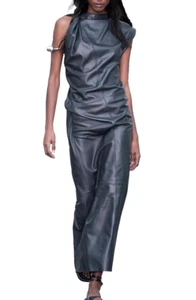 RRP 1490🌟Sportmax by MAX MARA Lamb LEATHER Dress Usa4_ It38_ De34_Uk6_ Fr36 - Picture 1 of 18