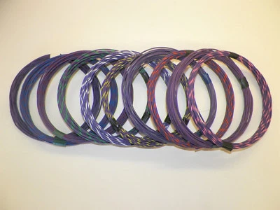 4RCUSTOMS VIOLET hi temp automotive 16 gauge GXL wire + 10 STRIPED color wiring options