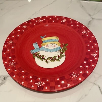 Muñeco de nieve Invierno Navidad Plato 12” Marca: Gates Ware Foto 1 de 4