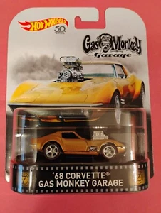 2018 HOT WHEELS RETRO '68 CORVETTE GAS MONKEY GARAGE W/ REAL RIDERS, METAL BASE - Bild 1 von 4