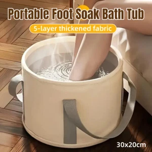 Portable Collapsible Foot Soak Bucket Insulated Foot Bath Relaxation Spa Bag AU - Picture 1 of 12
