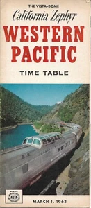 Railroad Timetable - Western Pacific - California Zephyr - 01/03/63 - Bild 1 von 1