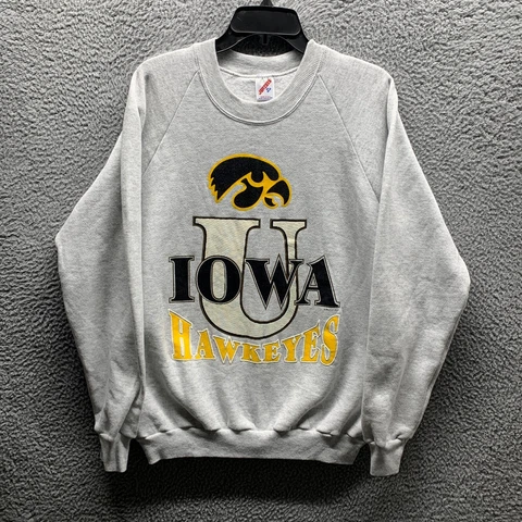 Vintage Iowa Hawkeyes Sweatshirt Adult Extra Large XL Gray Football 90s Mens Cover