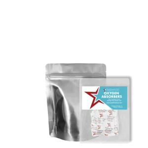 (paquete de 100) 7 mil bolsas Mylar con sello superior de pinta + absorbedores de oxígeno de 100 cc - Imagen 1 de 10