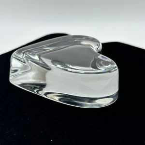 Baccarat France Clear Crystal HEART Paperweight ~ Signed READ CHIPPED - Picture 1 of 24