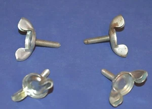Four 1/4"- 20 x 1 1/8" Shouldered Stamped Steel Wing Bolts Thumb Screws - Picture 1 of 4