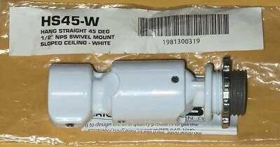 RAB HS45-W Hang Straight 45 Degree 1/2” NPS Swivel Hanging Fixture Mount  WHITE - Image 1 of 4