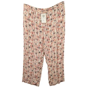 Adini Damen Plus Pull On Hose Blumen Boho weites Bein hoher Bund Viskose 3X Neu mit Etikett - Bild 1 von 12