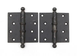 Pair of Vintage 4 x 4 in. Black Steel Ball Bearing Door Hinges - Bild 1 von 6