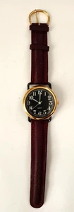 Watch New Old Store Inventory Quarts Brown Leather Band-Needs Battery - Picture 1 of 4